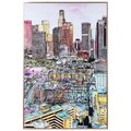 Empire Art Direct Empire Art Direct AAGG-132438-3624 36 x 24 in. City View Colorful Reverse Printed Glass & Anodized Aluminum Rose Gold Frame Contemporary Wall Art AAGG-132438-3624